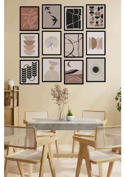 Dekorize Mdf Tablo Seti 12 Parça - Salon Oturma Odası Için Duvar Dekoru Çerçeve Görünümlü Onk Seri 13 x 17 Onk 1012 fiyatları