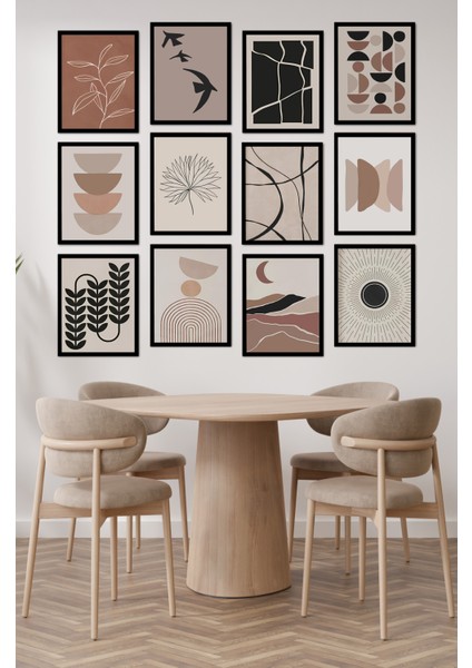 Dekorize Mdf Tablo Seti 12 Parça - Salon Oturma Odası Için Duvar Dekoru Çerçeve Görünümlü Onk Seri 13 x 17 Onk 1012 modelleri