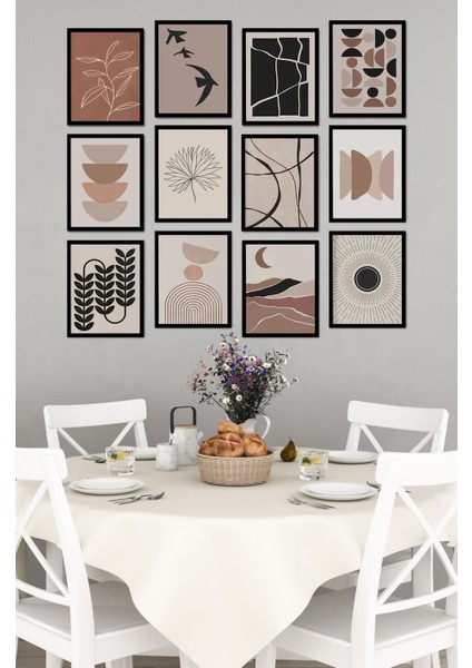 Dekorize Mdf Tablo Seti 12 Parça - Salon Oturma Odası Için Duvar Dekoru Çerçeve Görünümlü Onk Seri 13 x 17 Onk 1012 fırsatları