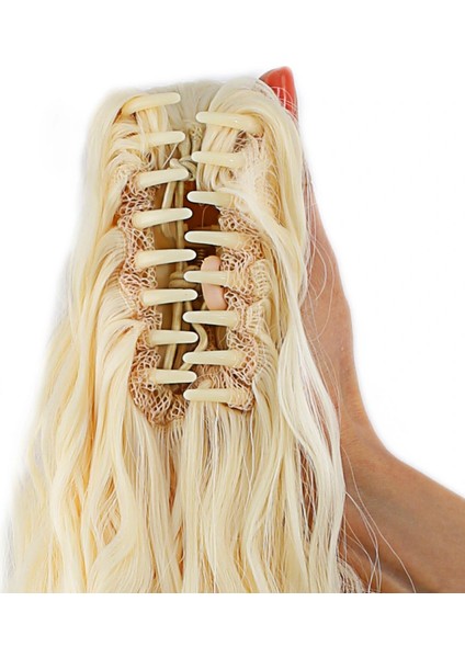 Tokalı Kabarık Dalgalı At Kuyruğu - Açık Platin indirimleri