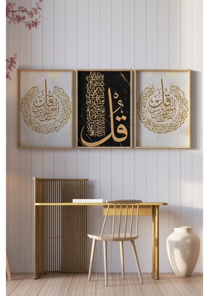 ✨ Altın Yaldızlı “kul” Yazılı 3'lü Tablo Seti – Şıklığın ve Mananın Buluştuğu Dekor ✨🌸 CRV1235 23 x 32 fiyatları