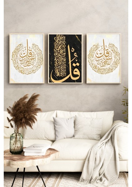 ✨ Altın Yaldızlı “kul” Yazılı 3'lü Tablo Seti – Şıklığın ve Mananın Buluştuğu Dekor ✨🌸 CRV1235 23 x 32 fırsatları