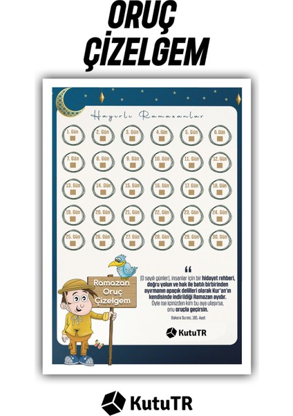 Ramazan Ayı Oruç Çizelgem 30409 21 x 30