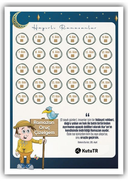 Ramazan Ayı Oruç Çizelgem 30409 21 x 30 modelleri