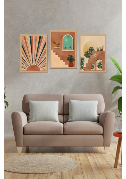 Dekorize Mdf 3 Parça 3 mm Çerçeve Görünümlü Bohem Tablo 3016 13 x 17