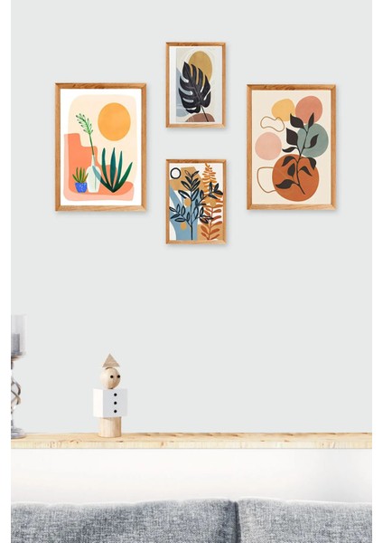 Notpa 4 Parça Ahşap Çerçeve Görünümlü Sanatsal Tablo Seti SET001 2 Adet 21X30 2 Adet 13X17 17 cm fiyatları