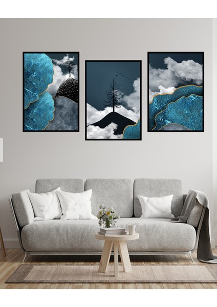 Dekorize Mdf Tablo Seti 3 Parça 3 mm - Salon Oturma Odası Için Duvar Dekoru 3040 13 x 17