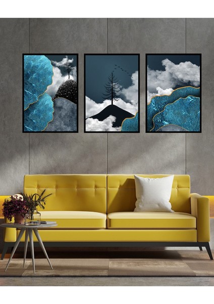 Dekorize Mdf Tablo Seti 3 Parça 3 mm - Salon Oturma Odası Için Duvar Dekoru 3040 13 x 17 modelleri