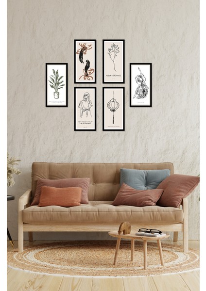 Modern Style Dekorize Mdf 7 Parça Çerçeve Görünümlü Tablo Set 10207 10 x 20