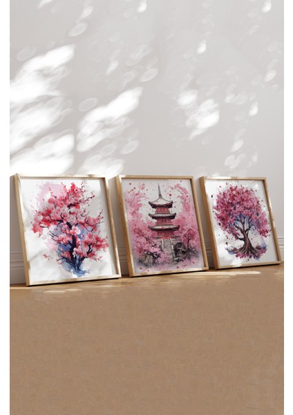 Ahşap Çerçeveli Mdf Kare Tablo Seti Salon ve Oturma Odası Için KR4013 23 x 23 modelleri