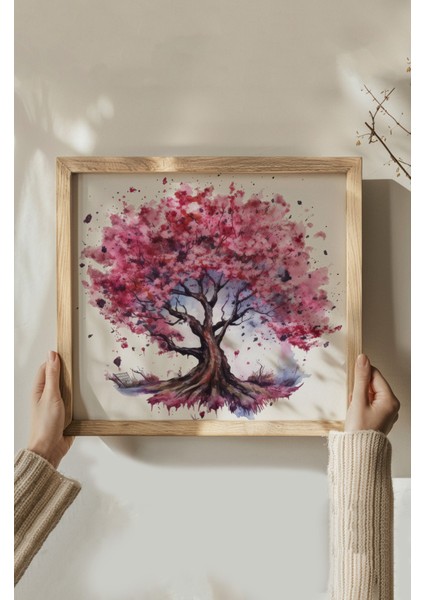 Ahşap Çerçeveli Mdf Kare Tablo Seti Salon ve Oturma Odası Için KR4013 23 x 23