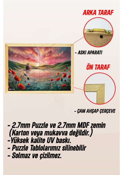 Ahşap Çerçeveli Puzzle - Tablo Hthp - 016 23 x 32 120 Parça fırsatları