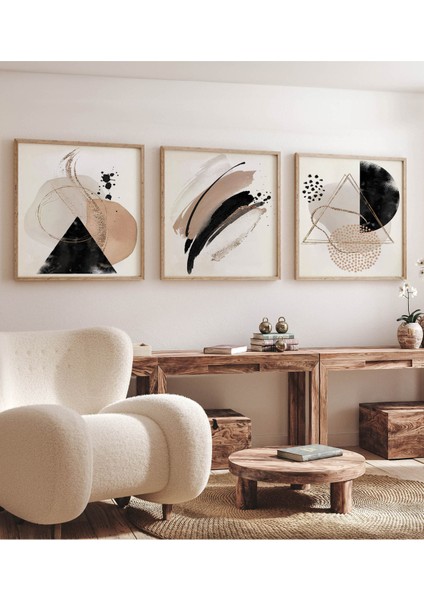 Ahşap Çerçeveli Mdf Kare Tablo Seti Salon ve Oturma Odası Için KR4023 23 x 23 fırsatları