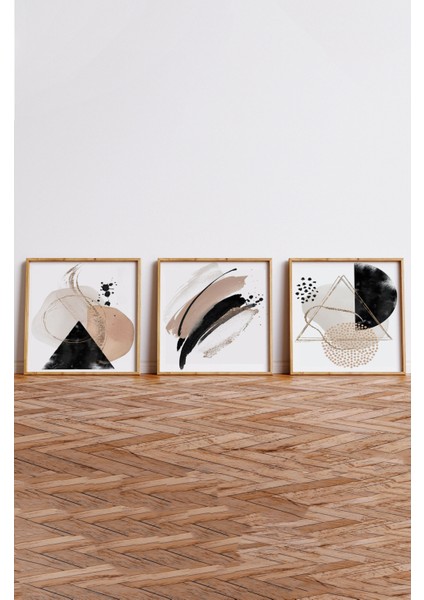 Ahşap Çerçeveli Mdf Kare Tablo Seti Salon ve Oturma Odası Için KR4023 23 x 23 indirimleri