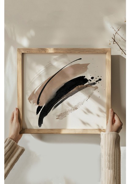 Ahşap Çerçeveli Mdf Kare Tablo Seti Salon ve Oturma Odası Için KR4023 23 x 23