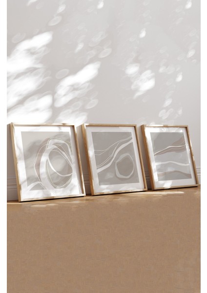 Ahşap Çerçeveli Mdf Kare Tablo Seti Salon ve Oturma Odası Için KR4017 23 x 23 fiyatları