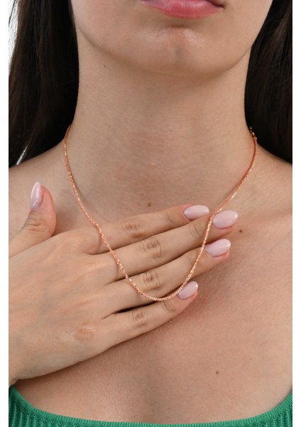 925 Ayar Gümüş Rose Stella Rocco Lazer Kesim Italyan Halat Zincir SGTL13103ROSE fiyatları