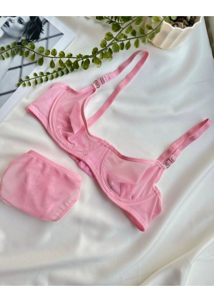 Kadın Pembe Tül Iç Çamaşır Takımı fiyatları