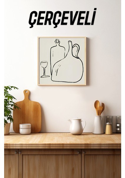 Ahşap Çerçeveli Mdf Kare Tek Tablo (Kendi Tablo Setinizi Oluşturacağınız Liste) MUTFAK03 23 x 23 Çerçeveli TX1192