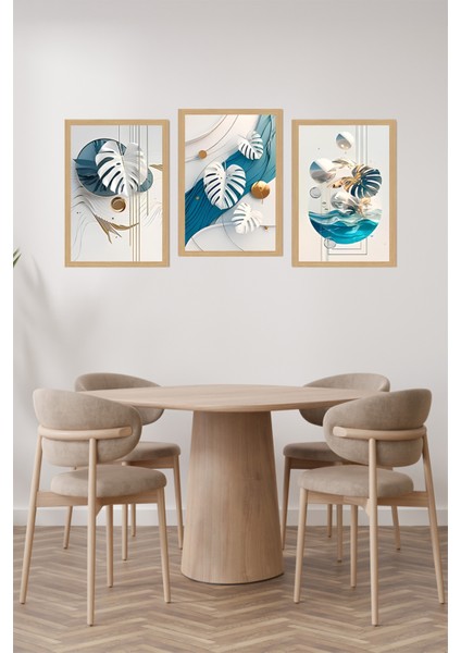 🌿 Modern Tropikal – 3’lü Mdf Uv Baskılı Yaprak Temalı Tablo Seti (3 Ebat Seçeneği) CRVS1028 13 x 17 fiyatları
