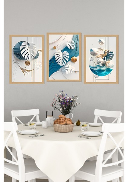 🌿 Modern Tropikal – 3’lü Mdf Uv Baskılı Yaprak Temalı Tablo Seti (3 Ebat Seçeneği) CRVS1028 13 x 17 indirimleri