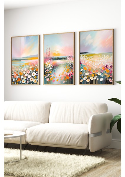 Ahşap Çerçeveli Mdf Tablo Seti Matisse, Bohem, Kusama Salon ve Oturma Odası Için ÇT3076 23 x 32