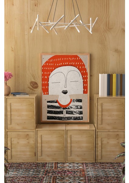 Ahşap Çerçeveli Mdf Tek Tablo Abstract Yüz Modeli Tablo (Kendi Tablo Setinizi Oluşturacağınız Liste) 23 x 32 Çerçevelli 1101