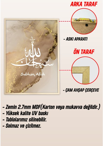 Dekorize Mdf Tablo Seti 3 Parça 3 mm - Çerçeveli Salon Oturma Odası Için Islami Duvar Dekoru 3029 23 x 32 modelleri