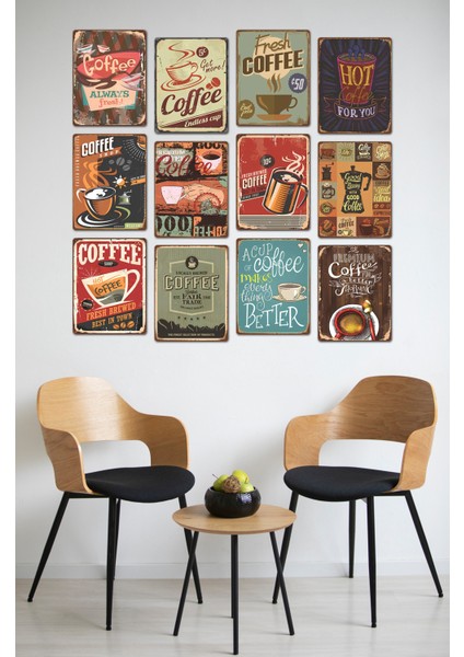 Dekorize Mdf Tablo Seti 12 Parça 3 mm - Cafe Mutak Model Duvar Dekoru MTF13 13 x 17 fiyatları