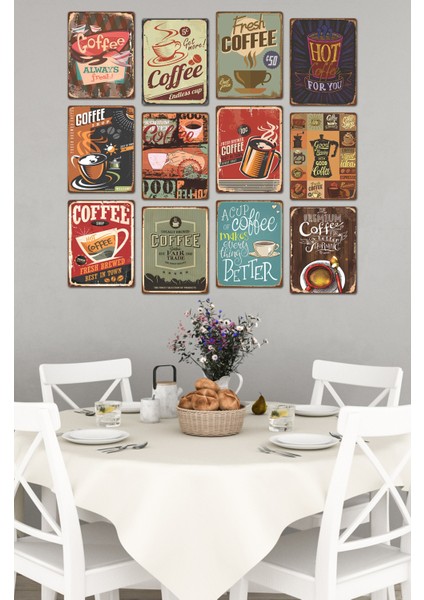 Dekorize Mdf Tablo Seti 12 Parça 3 mm - Cafe Mutak Model Duvar Dekoru MTF13 13 x 17 modelleri