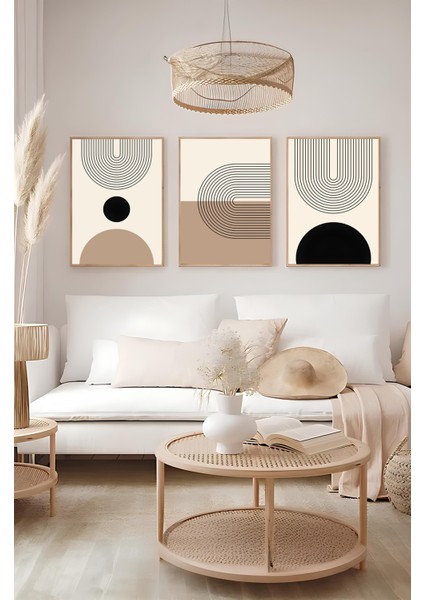 Dekorize Mdf Tablo Seti 3 Parça 3 mm - Salon Oturma Odası Için Bohem Duvar Dekoru 3042 13 x 17 modelleri