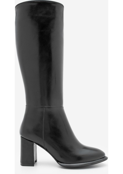 Kadın Fermuarlı Kalın Topuklu Çizme Lovet Siyah modelleri