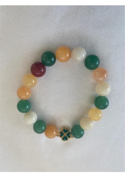 Mini Yonca Yaprak Figürlü Doğaltaş Bileklik fiyatları