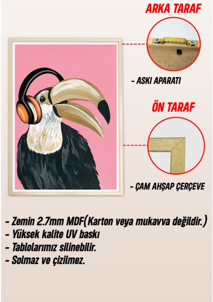 Ahşap Çerçeveli Mdf Tablo Seti Matisse, Bohem, Kusama Salon ve Oturma Odası Için ÇT3063 23 x 32