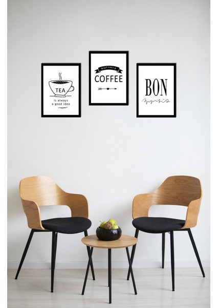 Dekorize Mdf 3 Parça Çerçeve Görünümlü Mutfak&kafe Için Tablo Seti Çerçeve Görünümlü 3037 13 x 17 modelleri