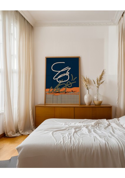 Desert Lines Poster - Doğal Ahşap Çerçeveli Tablo