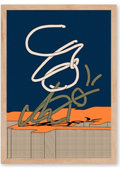 Desert Lines Poster - Doğal Ahşap Çerçeveli Tablo fırsatları