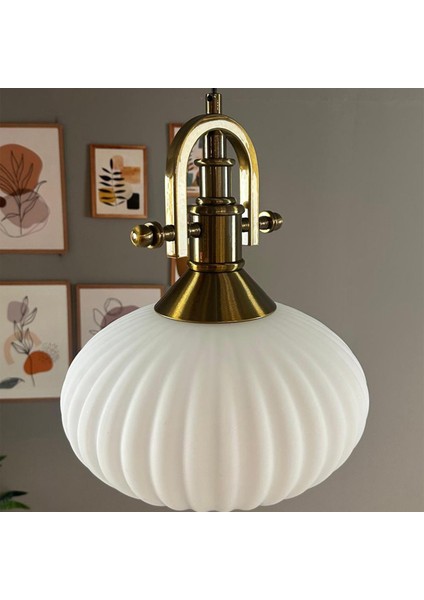 Carmelo Beyaz Tekli Avize Eskitme Ince Başlık Retro Sarkıt Lamba Restoran Salon Aydınlatma fiyatları