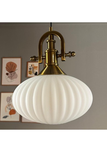 Carmelo Beyaz Tekli Avize Eskitme Ince Başlık Retro Sarkıt Lamba Restoran Salon Aydınlatma modelleri