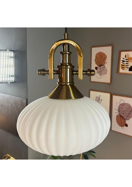 Carmelo Beyaz Tekli Avize Eskitme Ince Başlık Retro Sarkıt Lamba Restoran Salon Aydınlatma indirimleri