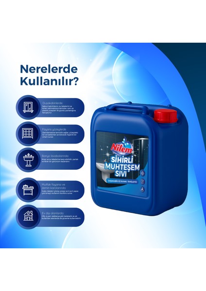 Sihirli Muhteşem Sıvı Duşakabin ve Fayans Temizleyici 5 lt fiyatları