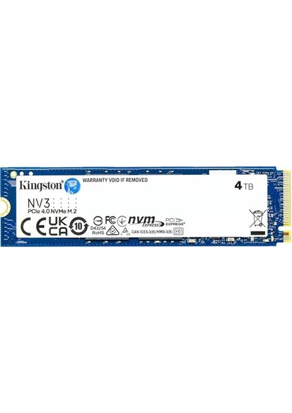 4 Tb Kıngston Nv3 M.2 Nvme Pcıe Gen4 6000/4000MBS SNV3S/4000G