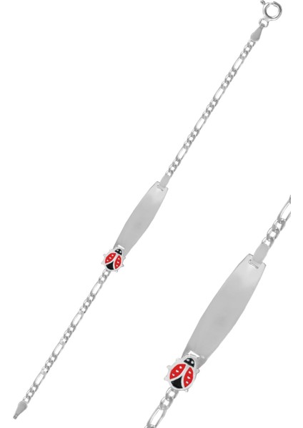 925 Ayar Gümüş Mineli Uğur Böceği Çocuk Bileklik SGTL13116RODAJ