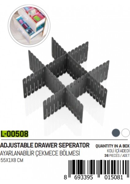 3 Parça Ayarlanabilir Çekmece Bölmesi (4887)