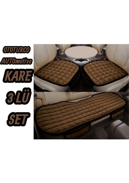 Soft -Sıvı Geçirmez,ergonomik,terletmez Ototurco Oto Koltuk Kılıfı-Minderi(3parça Oturak)Kahve