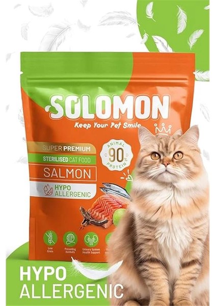Kısırlaştırılmış Somon'lu Süper Premium Kedi Maması 1,5 kg - Hipoalerjenik - Düşük Tahıllı modelleri