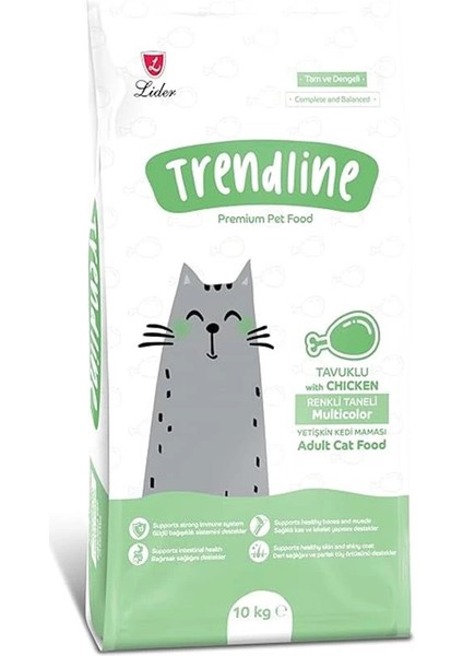 Renkli Taneli Tavuklu Yetişkin Kedi Mamasi 10 kg