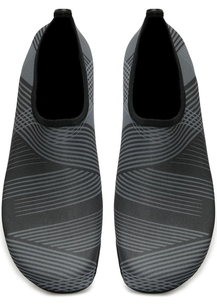 Lines Çizgi Desenli Kaymaz Tabanlı Esnek Hafif Dayanıklı Erkek Havuz Plaj Deniz Ayakkabısı modelleri