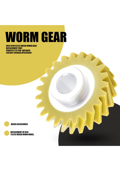 8pcs W10112253 Karıştırıcı Solucan Dişli Değiştirme Parçası Kitchenaid Mikserler Için Mükemmel Uygun 4162897 4169830 AP4295669 (Yurt Dışından) fırsatları