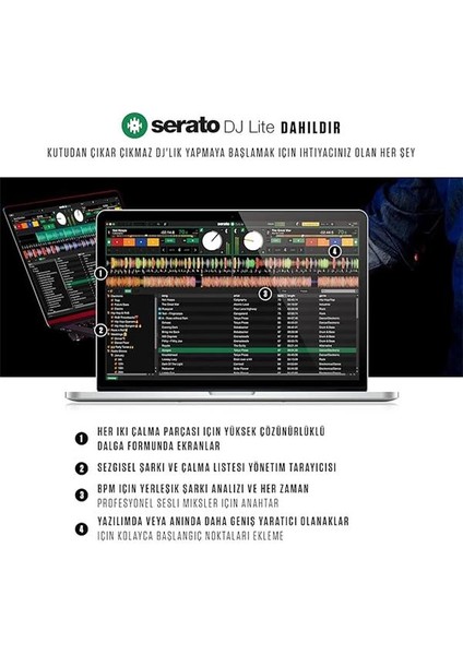 Numark Mixtrack Platinum Fx - 4 Kanal Dj Kontrol Cihazı, 24 Bit Ses, Kulaklık Çıkış, Ses Kartlı, 4 fırsatları